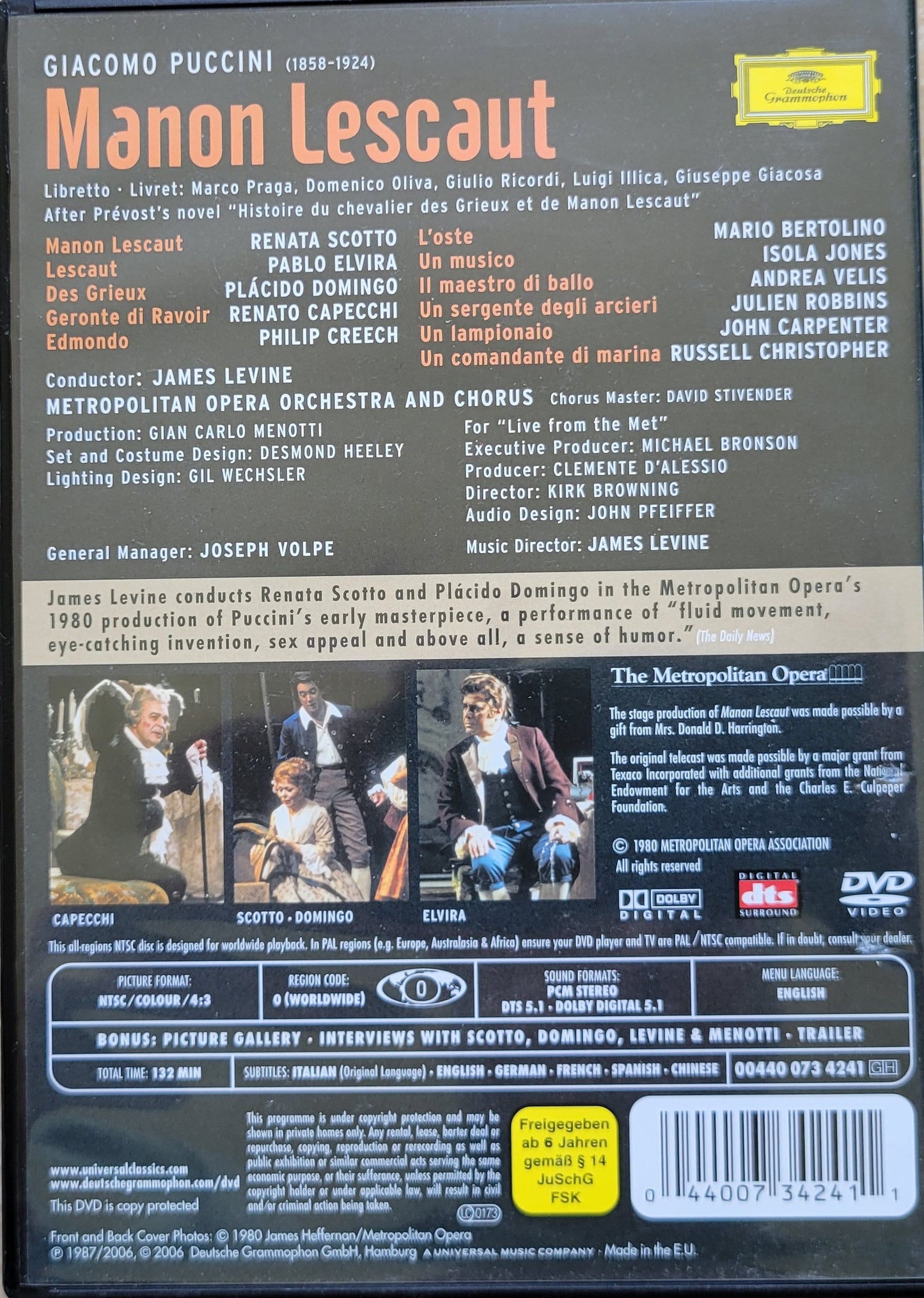 DVD - Puccini: Manon Lescaut (Opera)