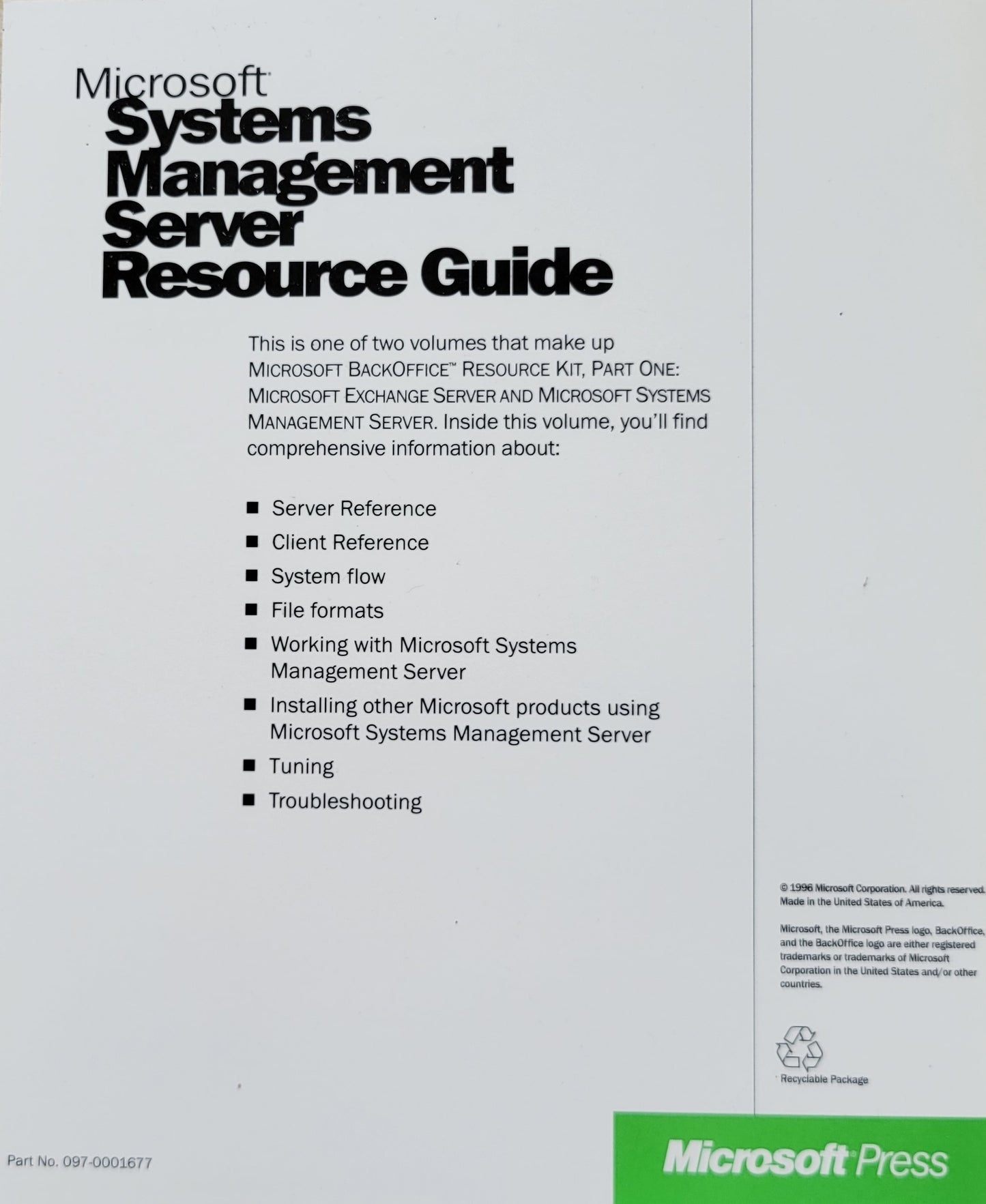 Vintage - Microsoft BackOffice Resource Kit