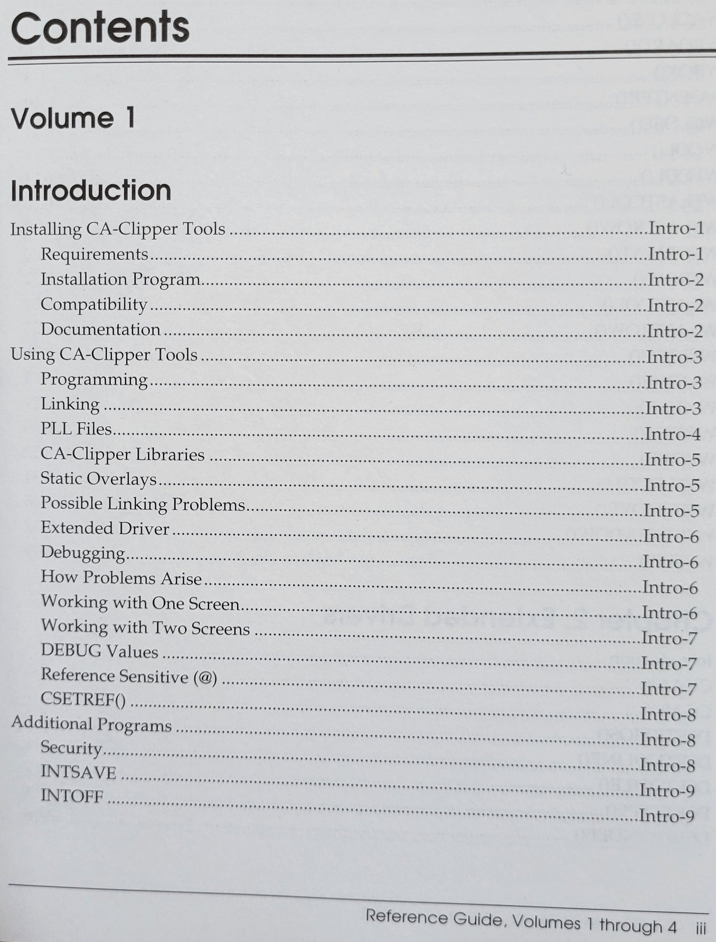 Vintage - CA Clipper Tools Reference Guide Vol. 4 for DOS