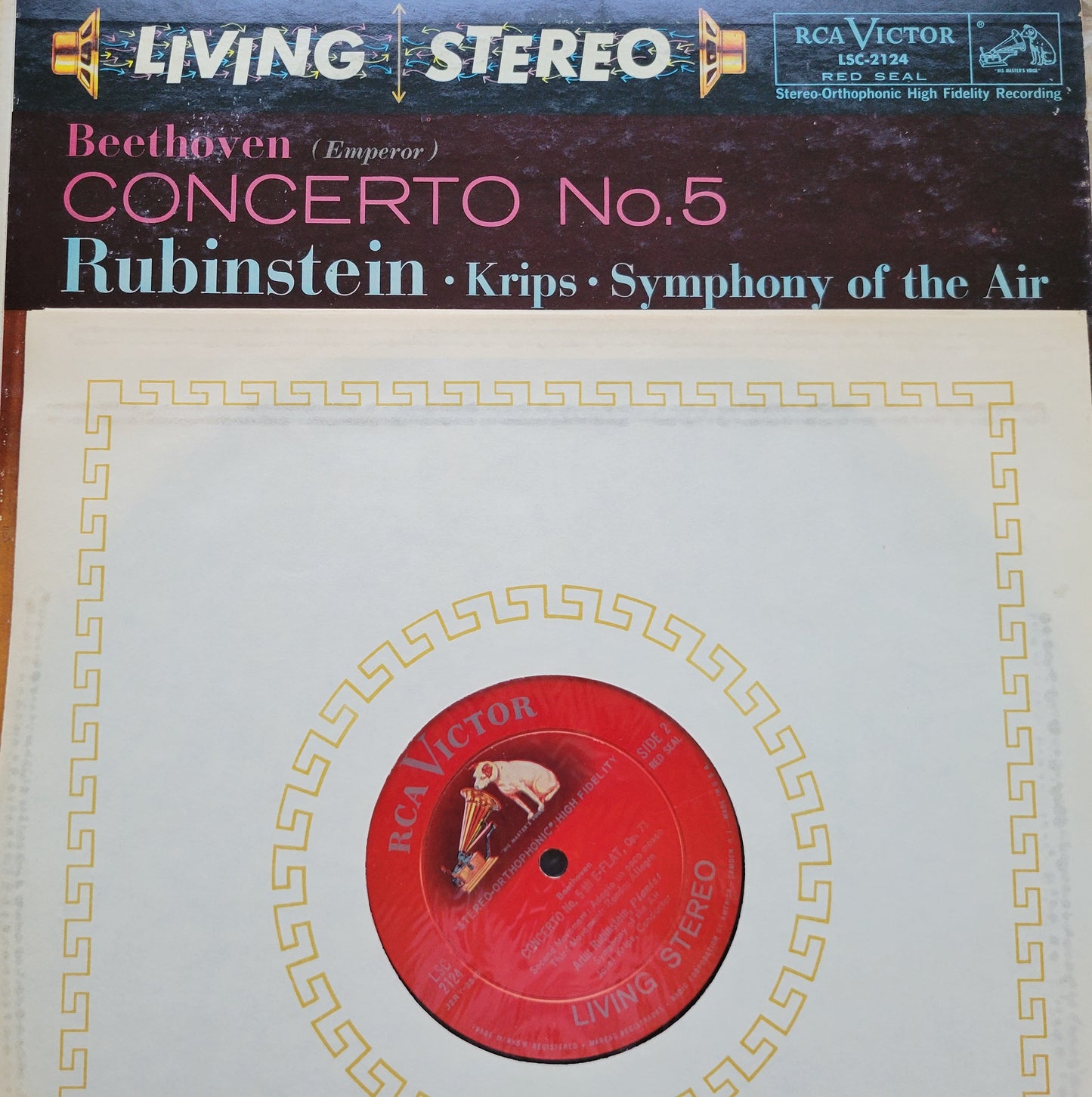 LP Record - Beethoven Piano Concerto No. 5 by Rubinstein