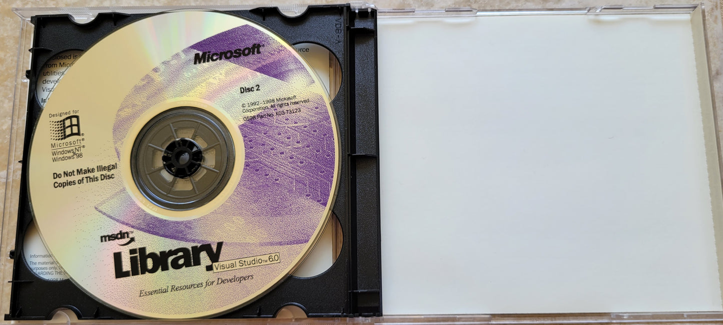 1. Vintage - Microsoft Visual Studio 6.0 by MSDN Library, 2 CDs, 1998