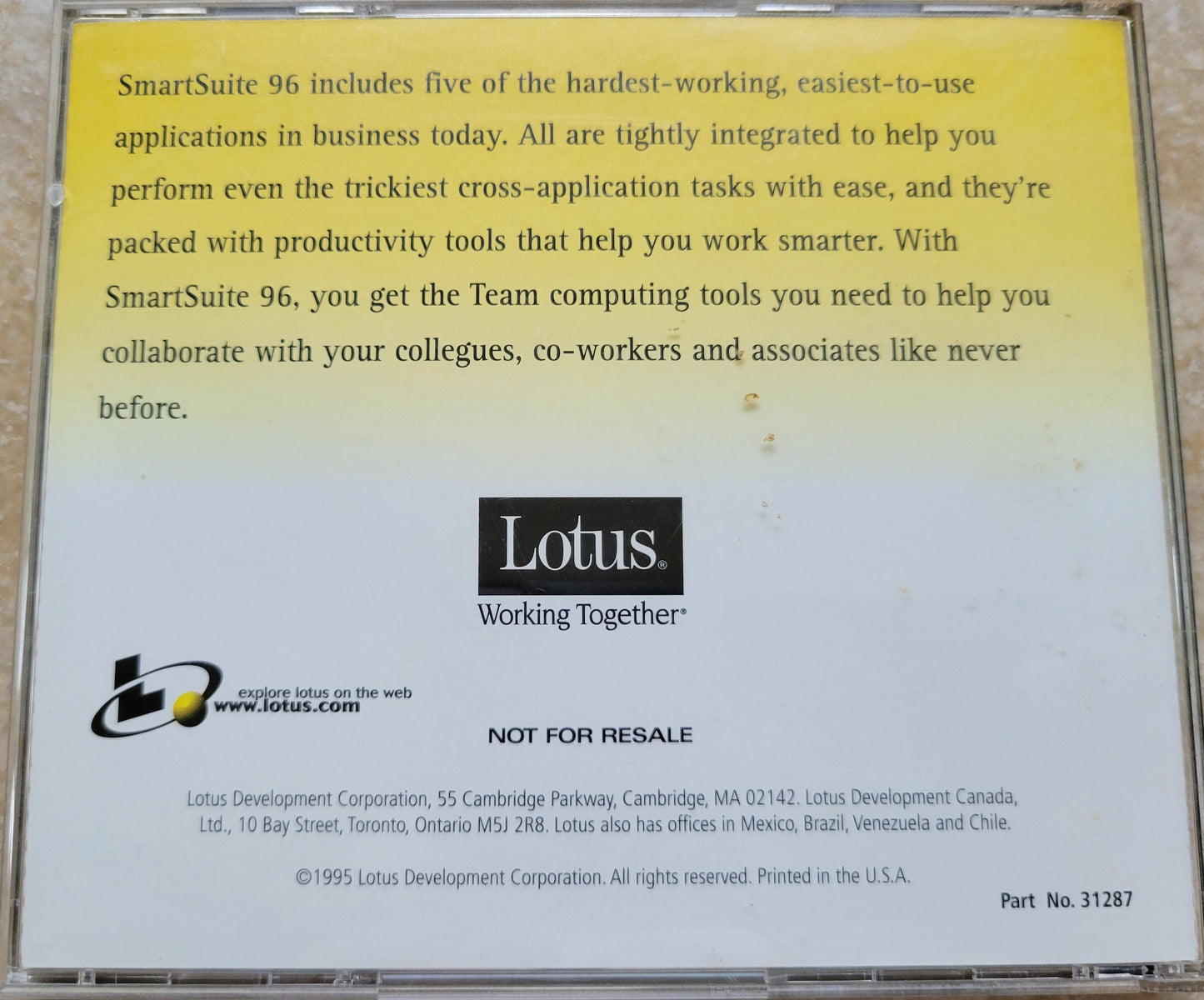 4. Vintage CD - Lotus SmartSuite 96