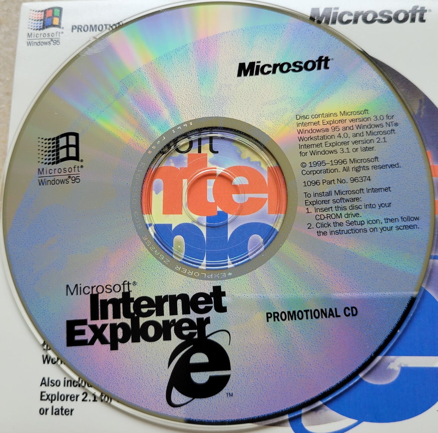 Vintage CD - Microsoft Internet Explorer, Version 3.0