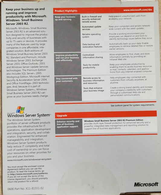 2. Microsoft Windows Small Business Server 2003 R2, Standard Edition 5-User