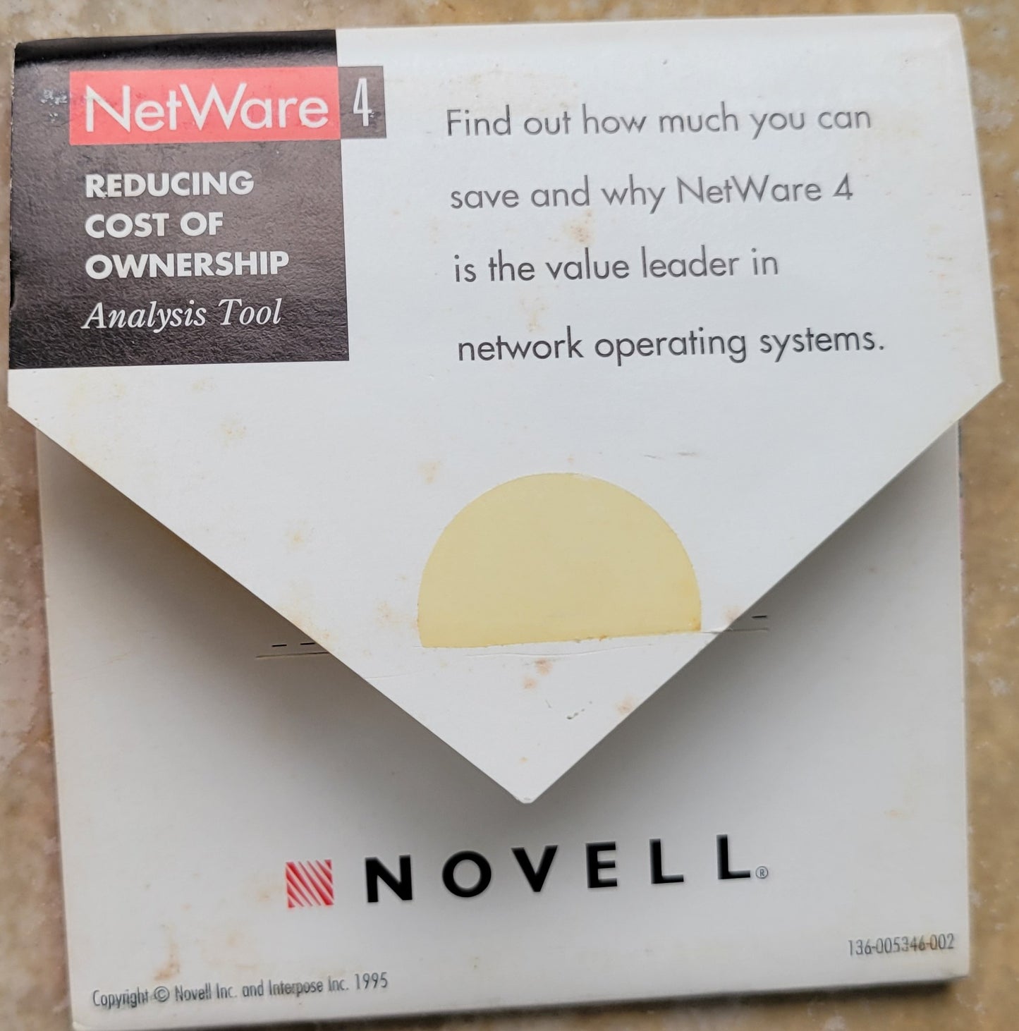 Vintage Floppy Diskette - NOVELL NetWare 4 Analysis Tool