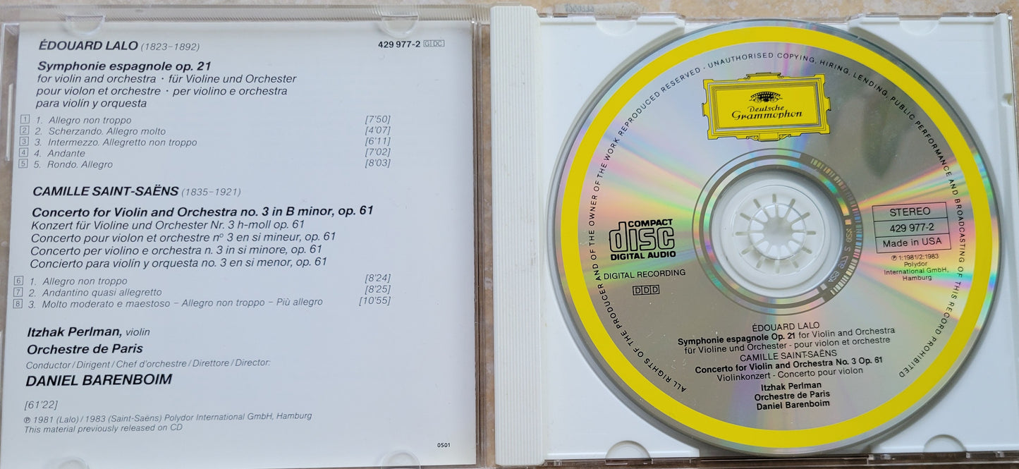 2. Music CD - Edouard Lalo: Symphonie Espagnole, Saint-Saens: Violin Concerto No. 3, 1983