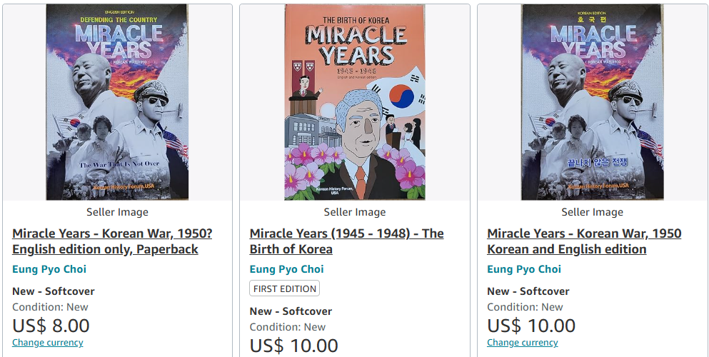 3 Books - Miracle Years: The Birth of Korea, Defending Country, Korean War