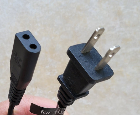 AC 2-Prong Power Supply Cord Cable Adapter