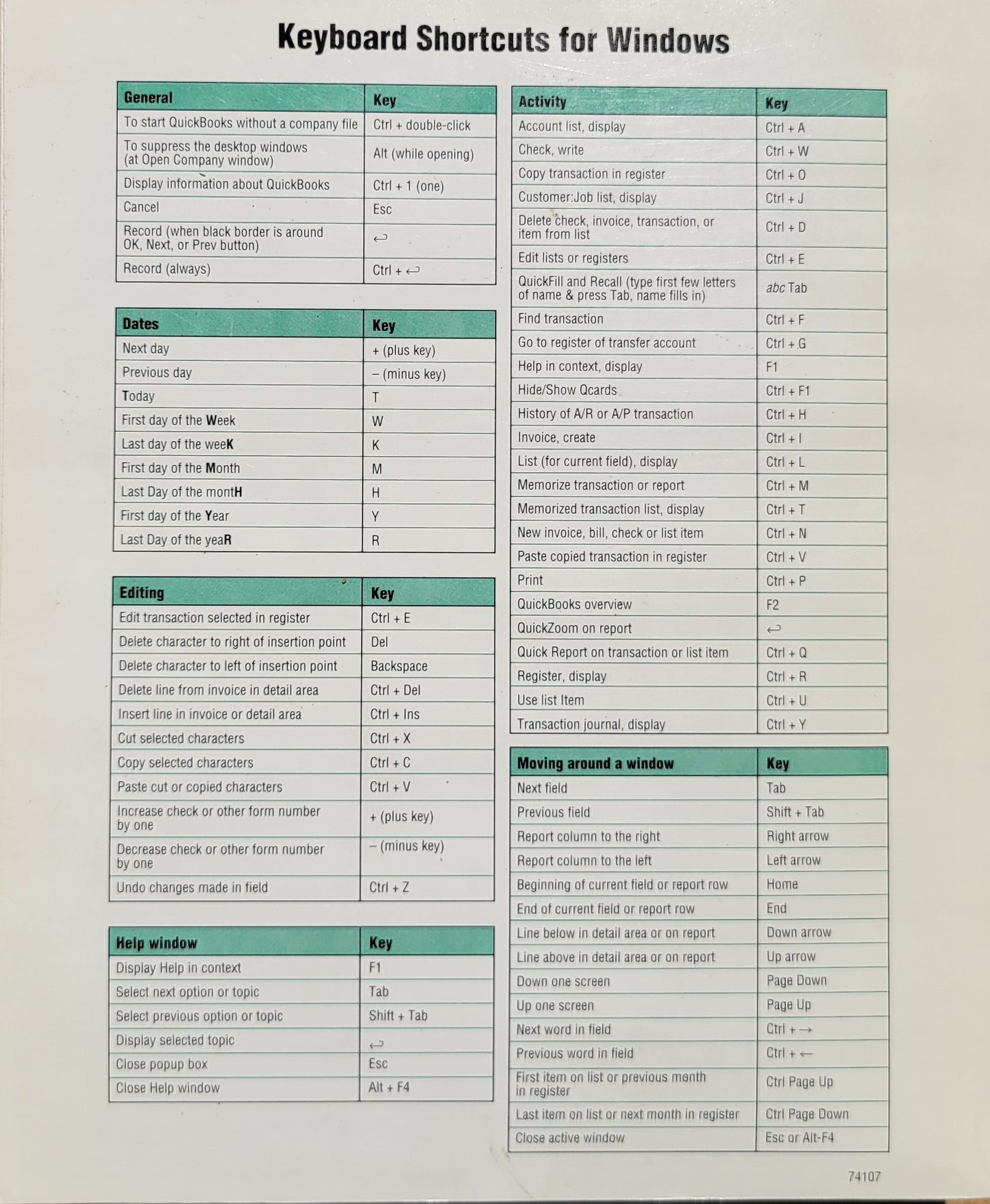 Quickbooks Version 5.0 for Windows User's Guide