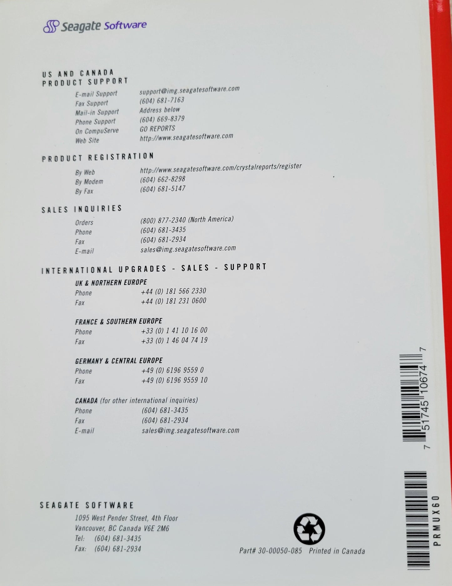 Seagate Crystal Reports Version 6.0 User's Guide