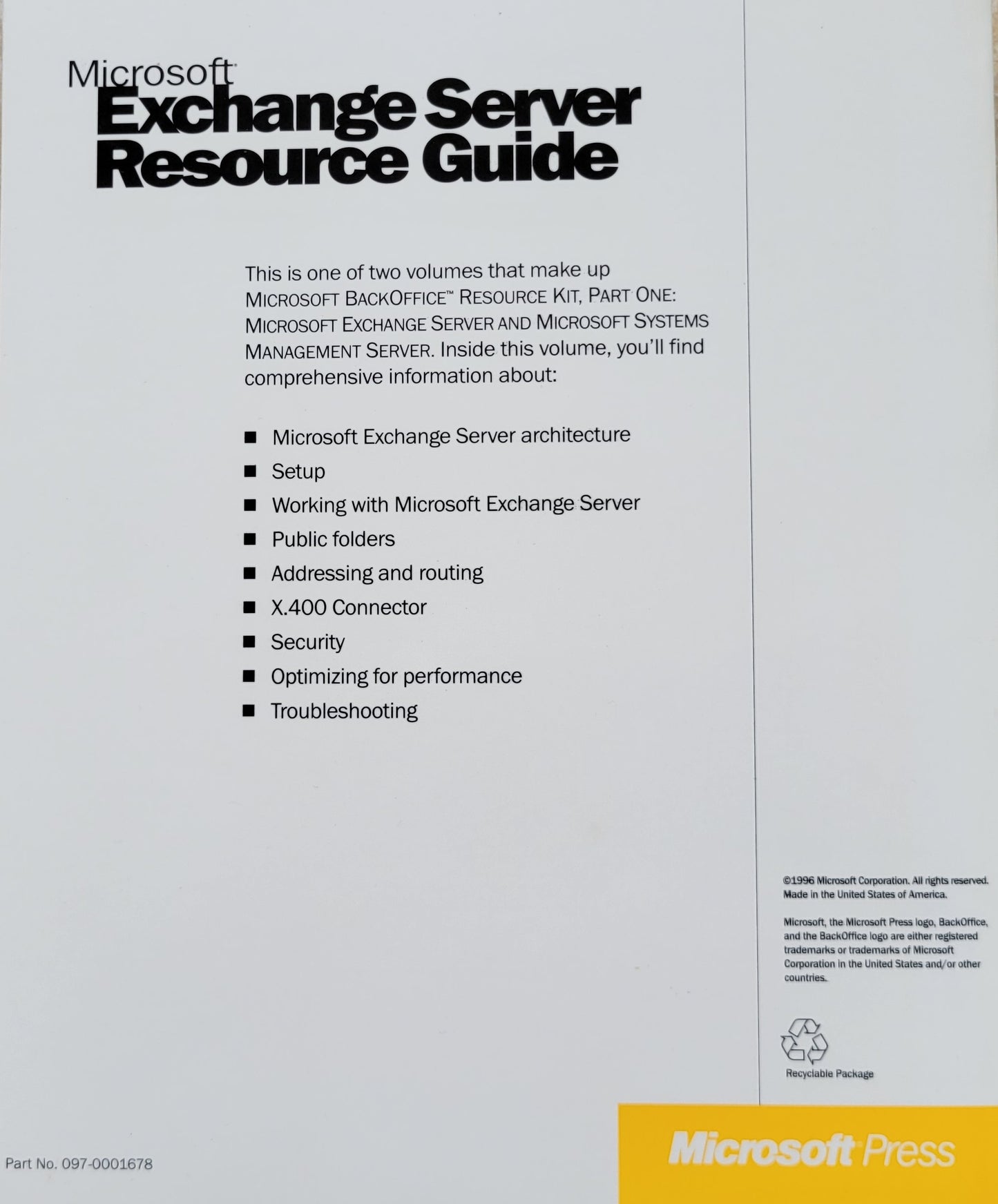 Vintage - Microsoft BackOffice Resource Kit
