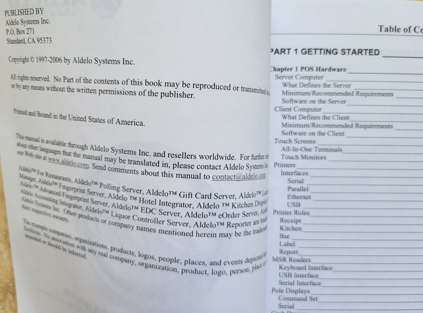 Vintage - Aldelo For Restaurants User Manual