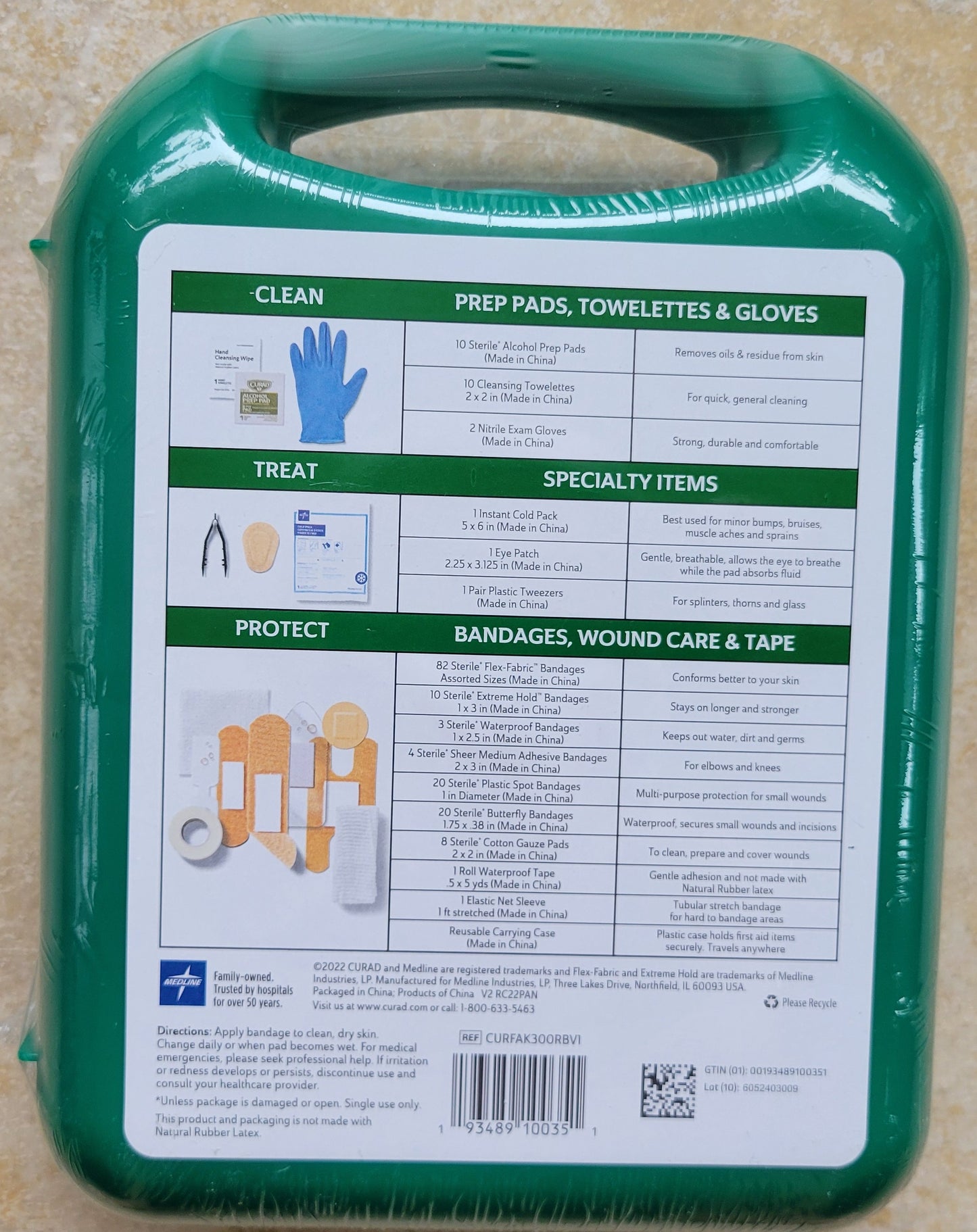 CURAD 175-Piece Complete First Aid Kit in Reusable Case