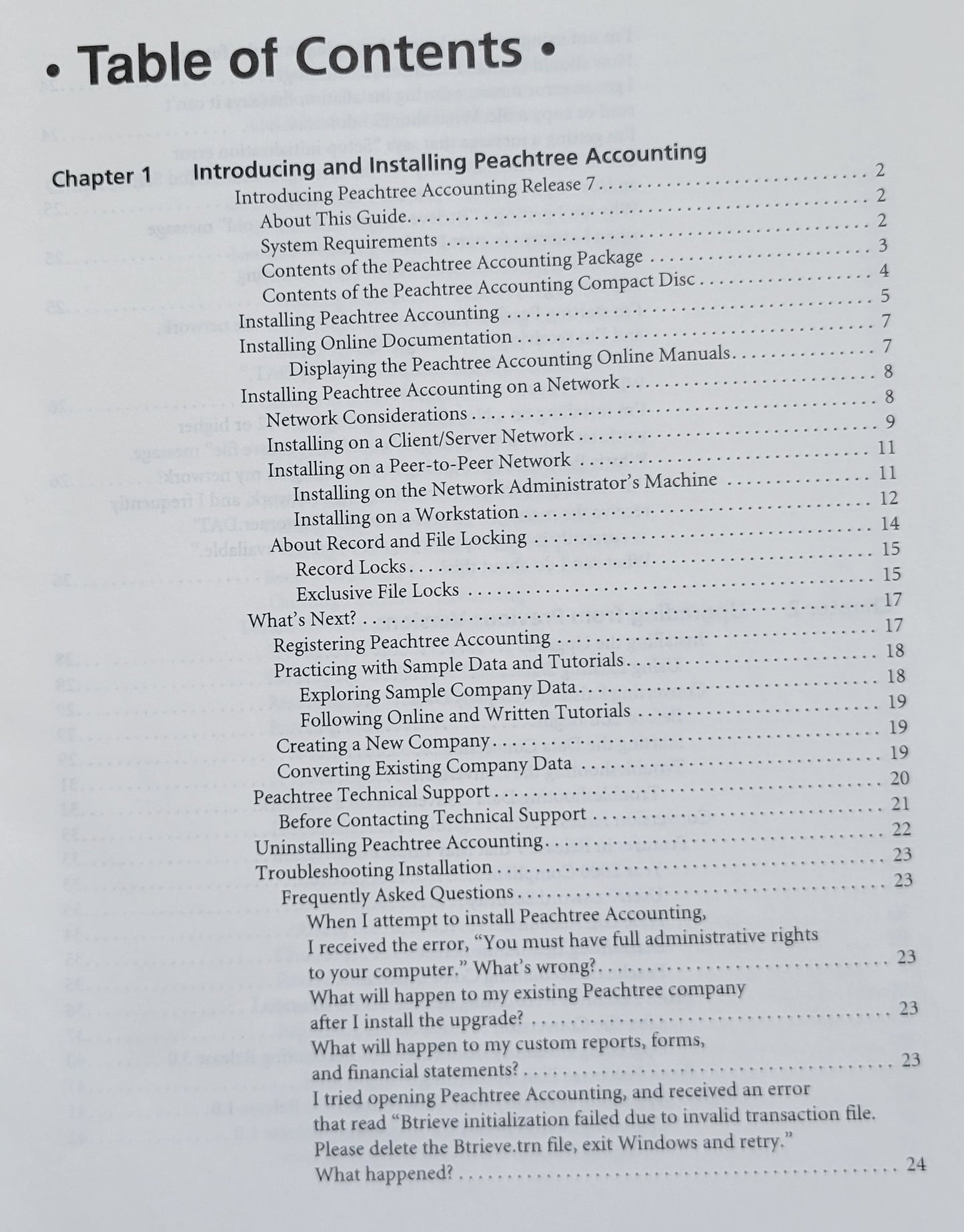 Vintage - Getting Started Guide For Peachtree Accounting 7.0