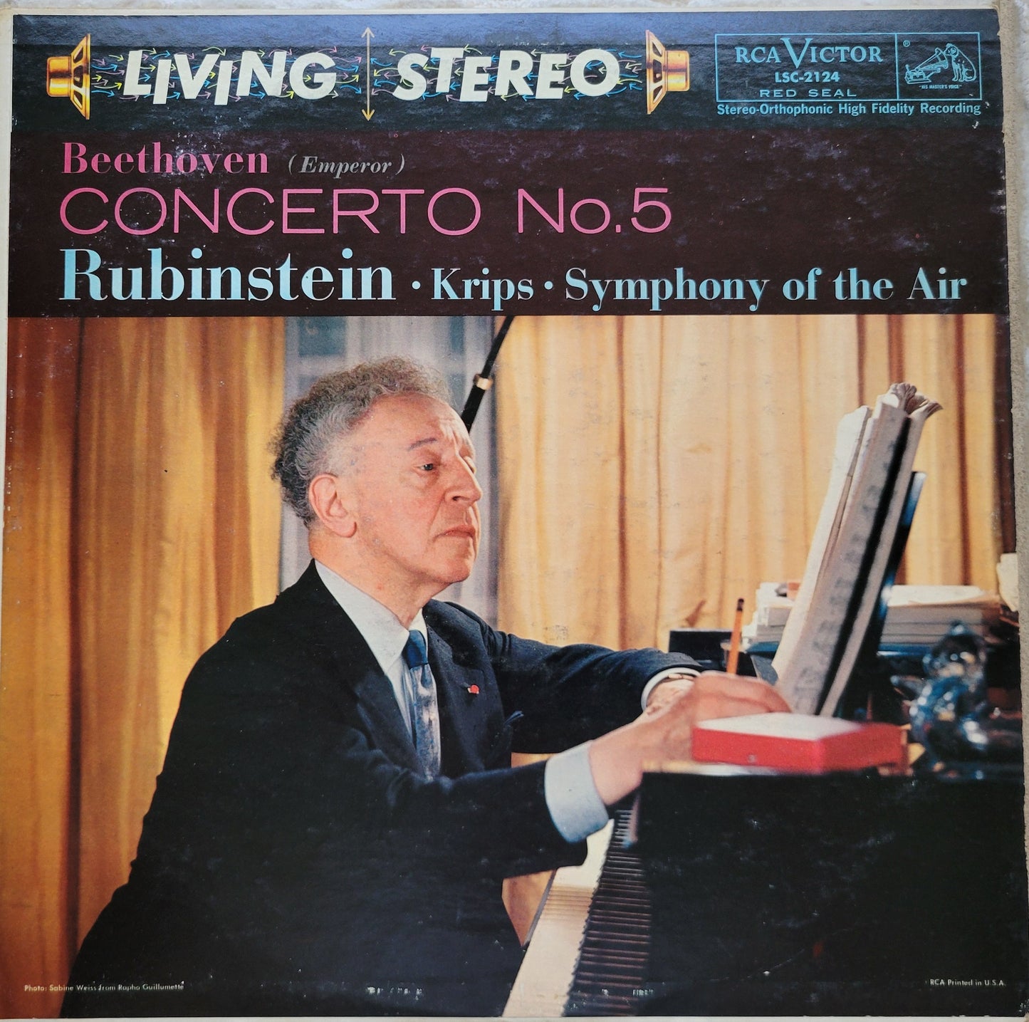 LP Record - Beethoven Piano Concerto No. 5 by Rubinstein