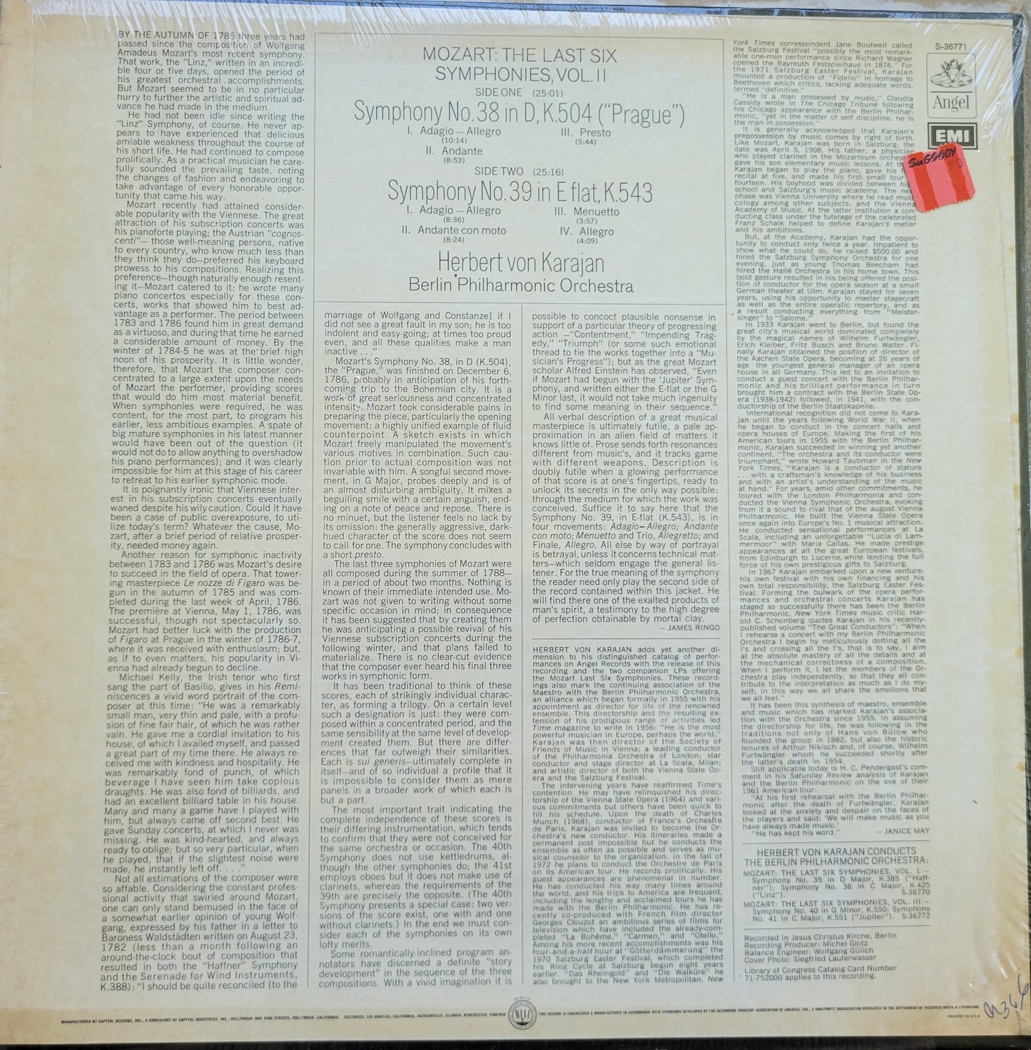 LP Record - Mozart: The Last Six Symphonies