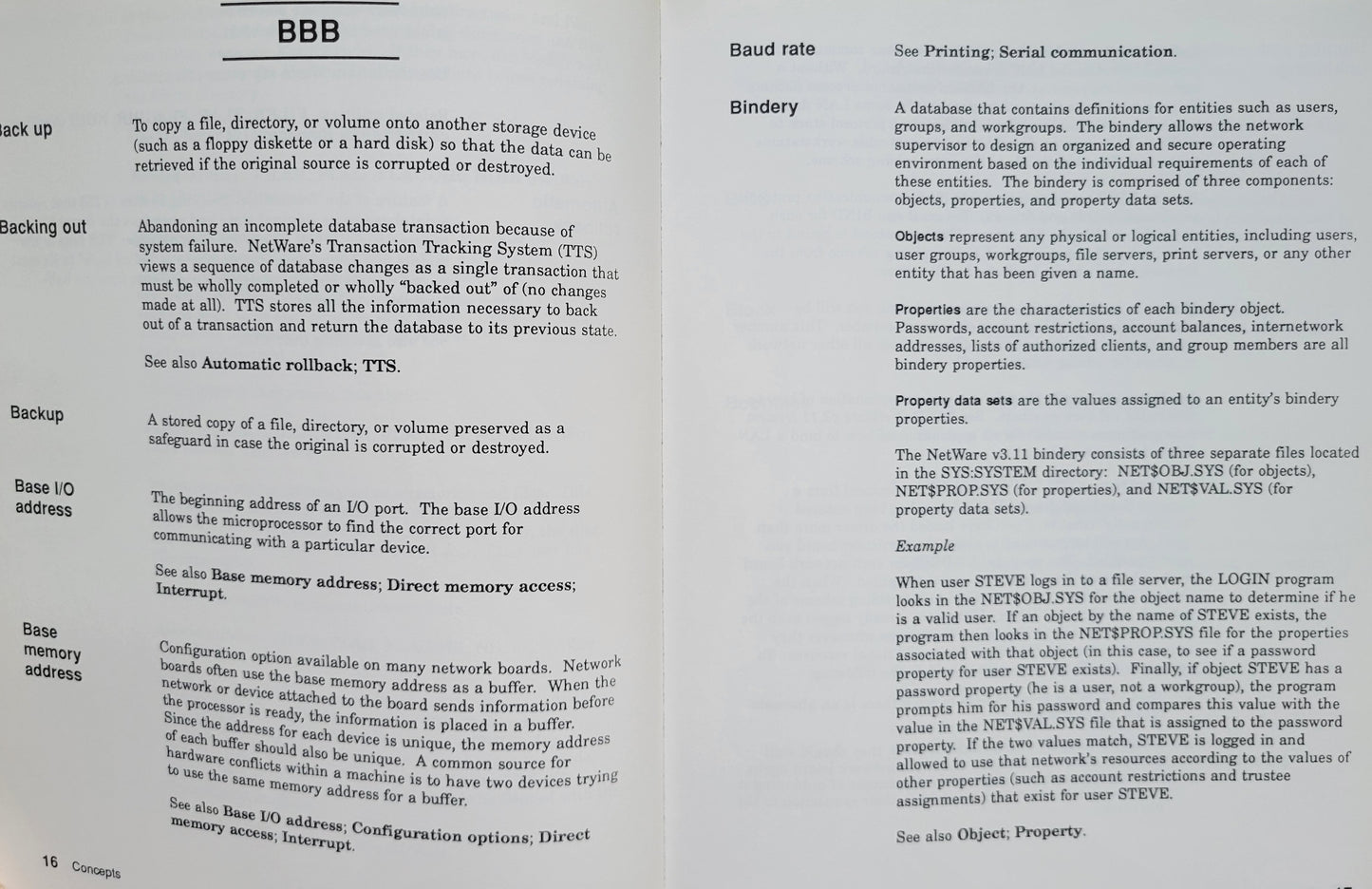 Vintage - NOVELL Netware Version 3.11 Concepts