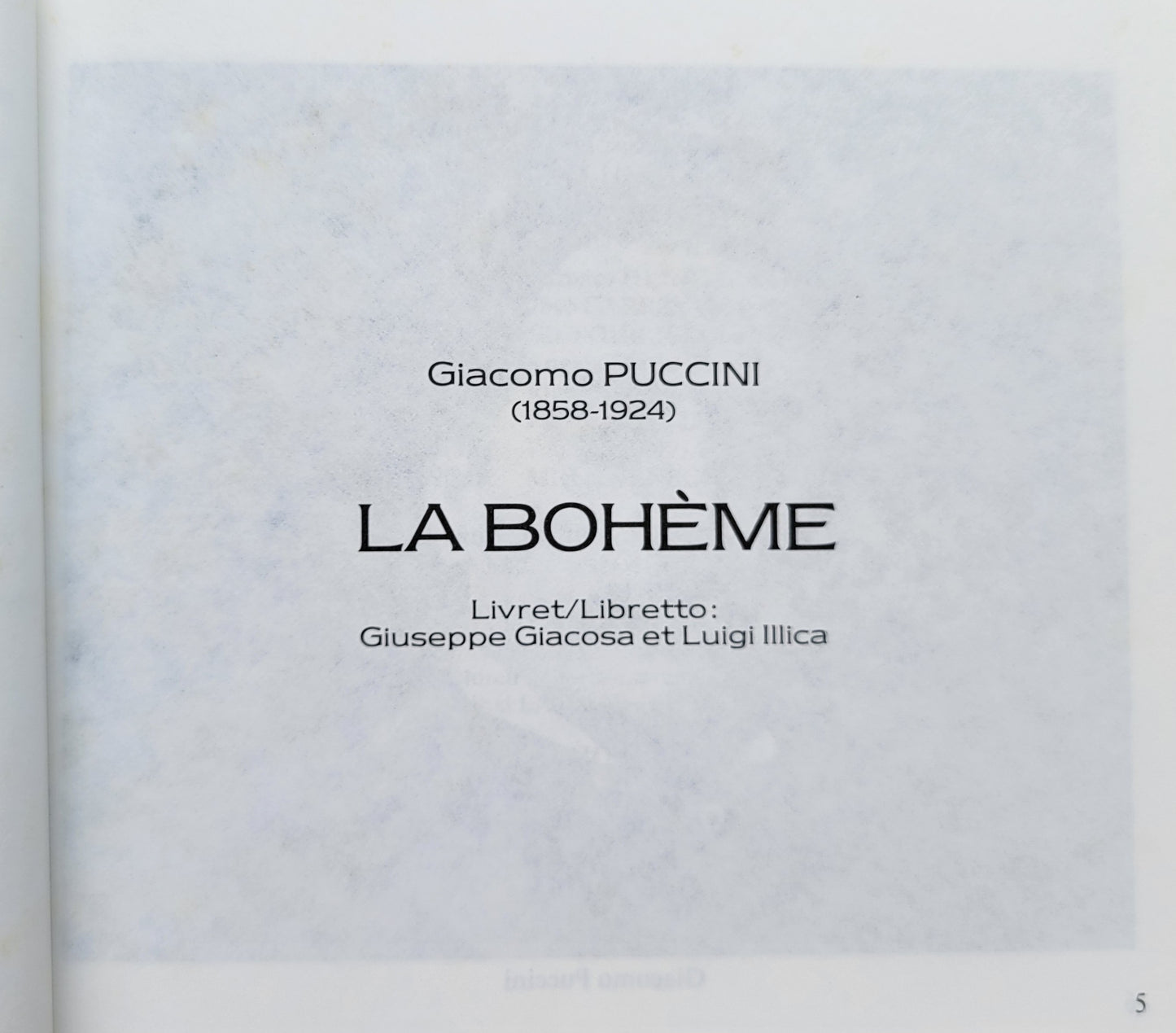 Book - Puccini: La Boheme Libretto (Opera)