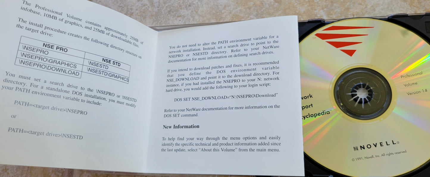 Vintage CD - Novell Network Support Encyclopedia, 1991