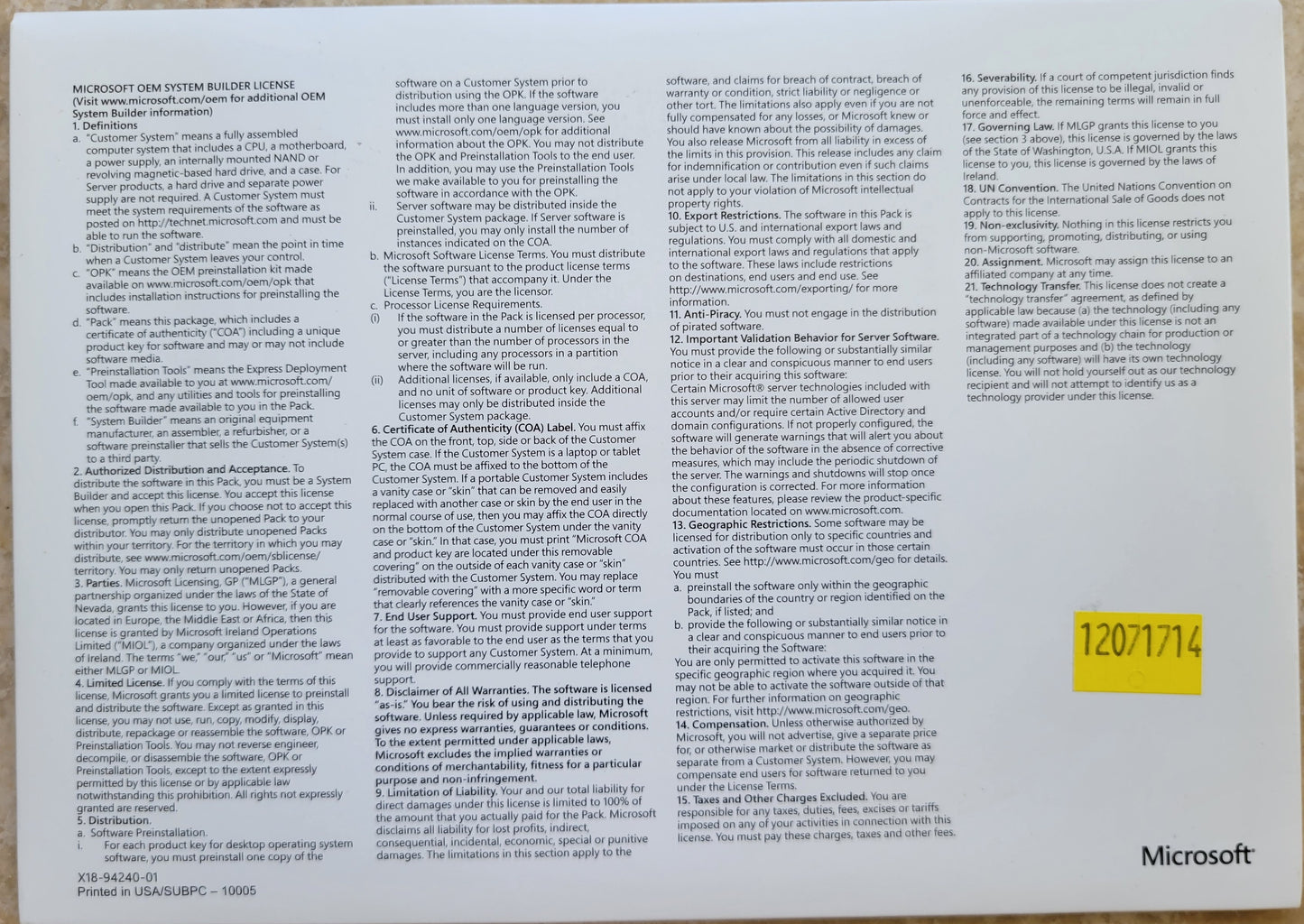 4. Microsoft Windows 7 SP1 X32 Bit, DVD is Sealed