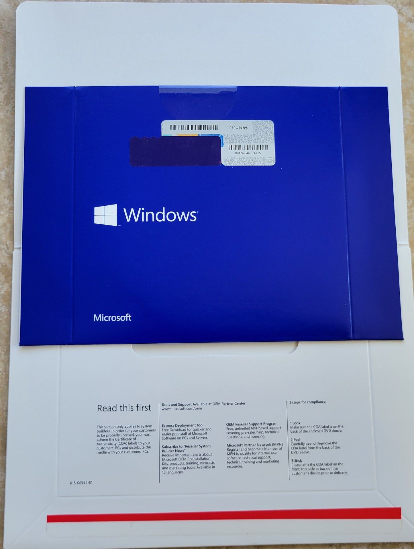 4. Microsoft Windows 7 SP1 X32 Bit, DVD is Sealed