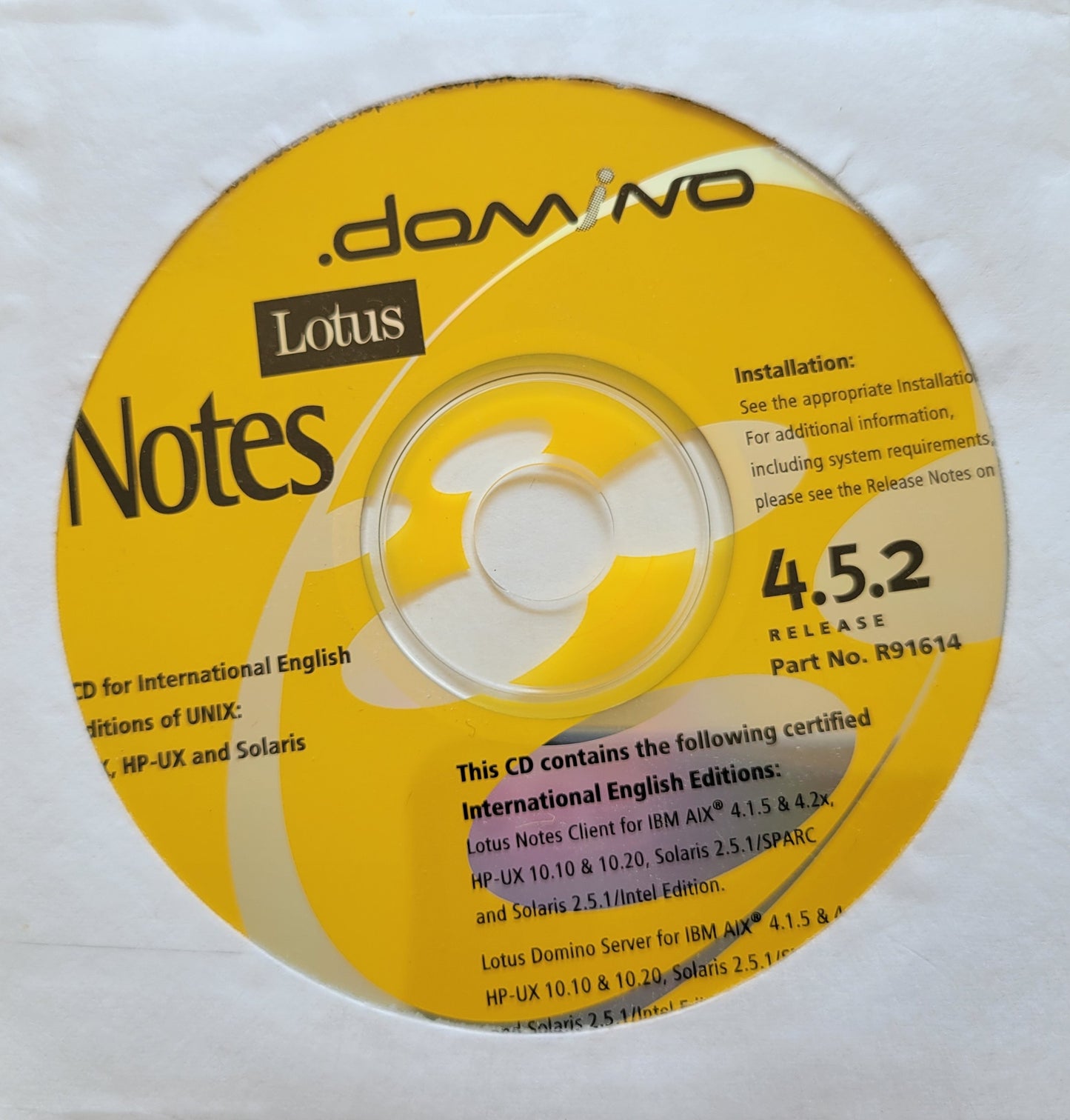4. Vintage CD - Lotus Notes for UNIX