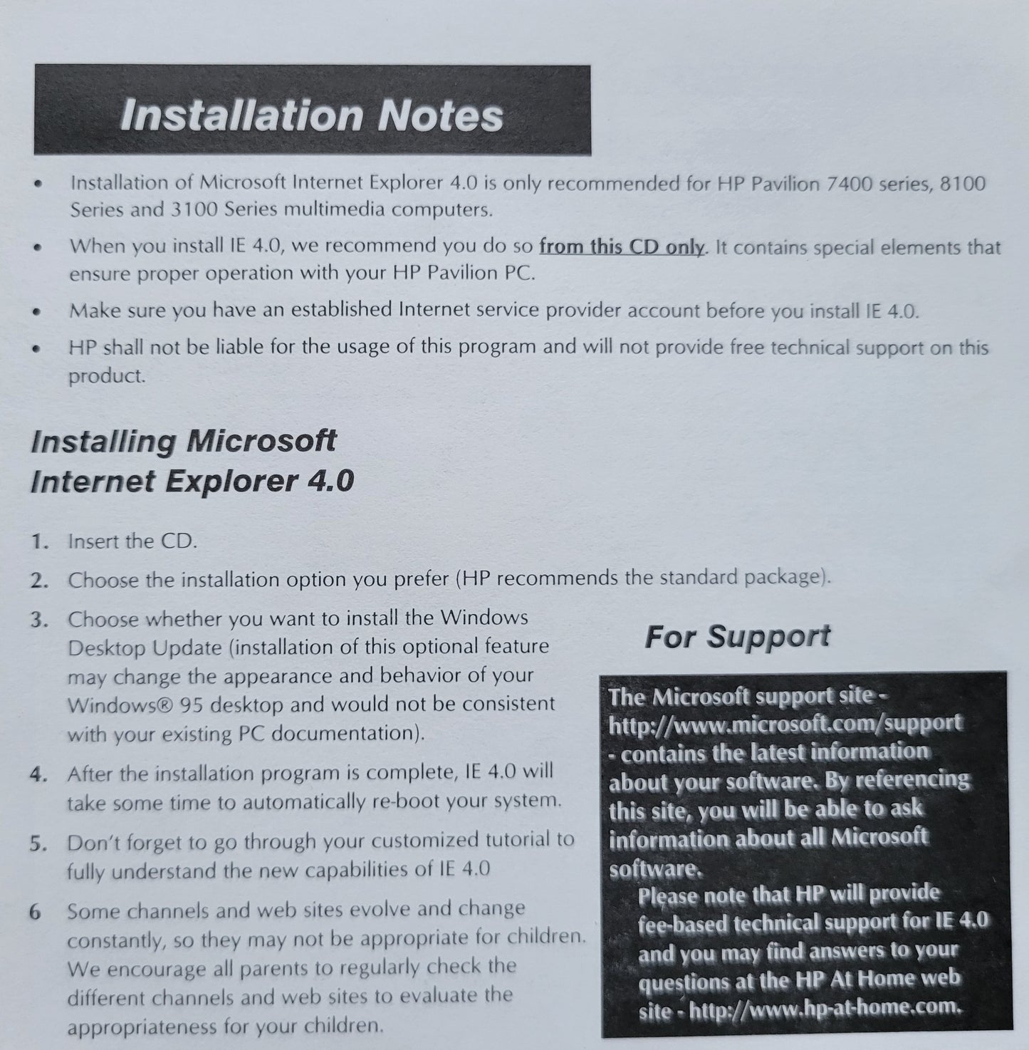 5. Vintage CD - Microsoft Internet Explorer 4.0 for HP