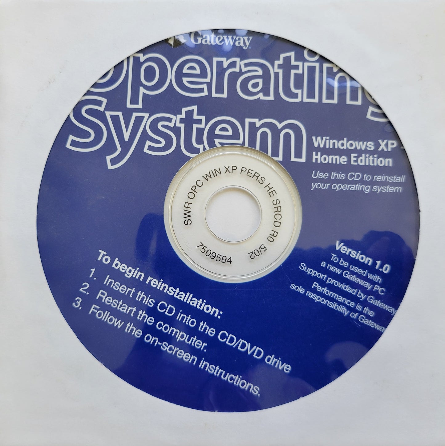 Vintage CD - Microsoft Windows XP Home Edition for Gateway