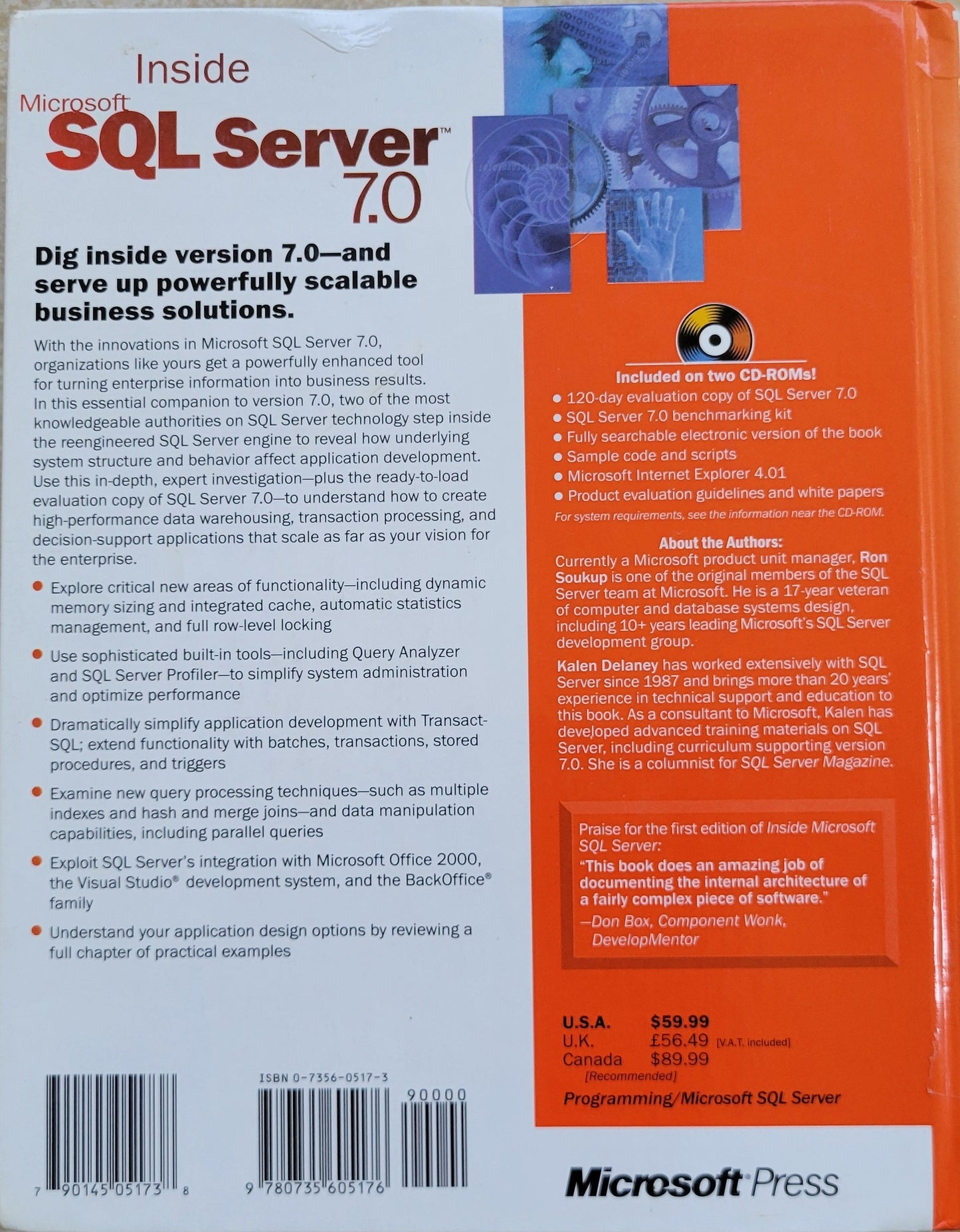 Vintage - Inside Microsoft SQL Server 7.0 (Microsoft Press) Book
