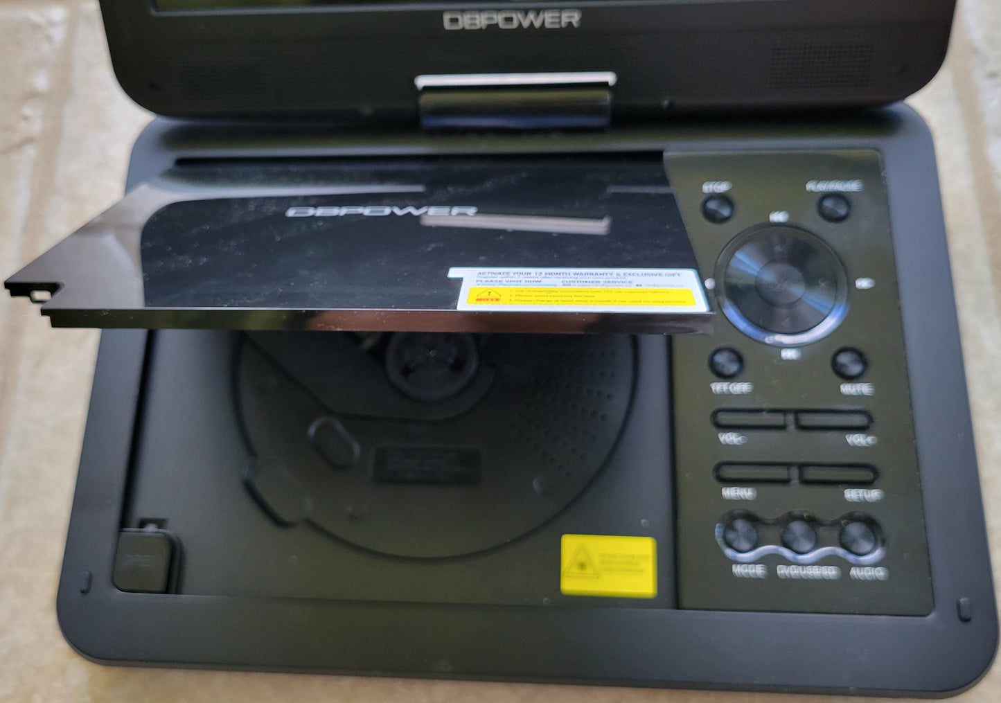 DBPOWER 12" Portable DVD Player, 10" Swivel Display Screen and SD/USB Port