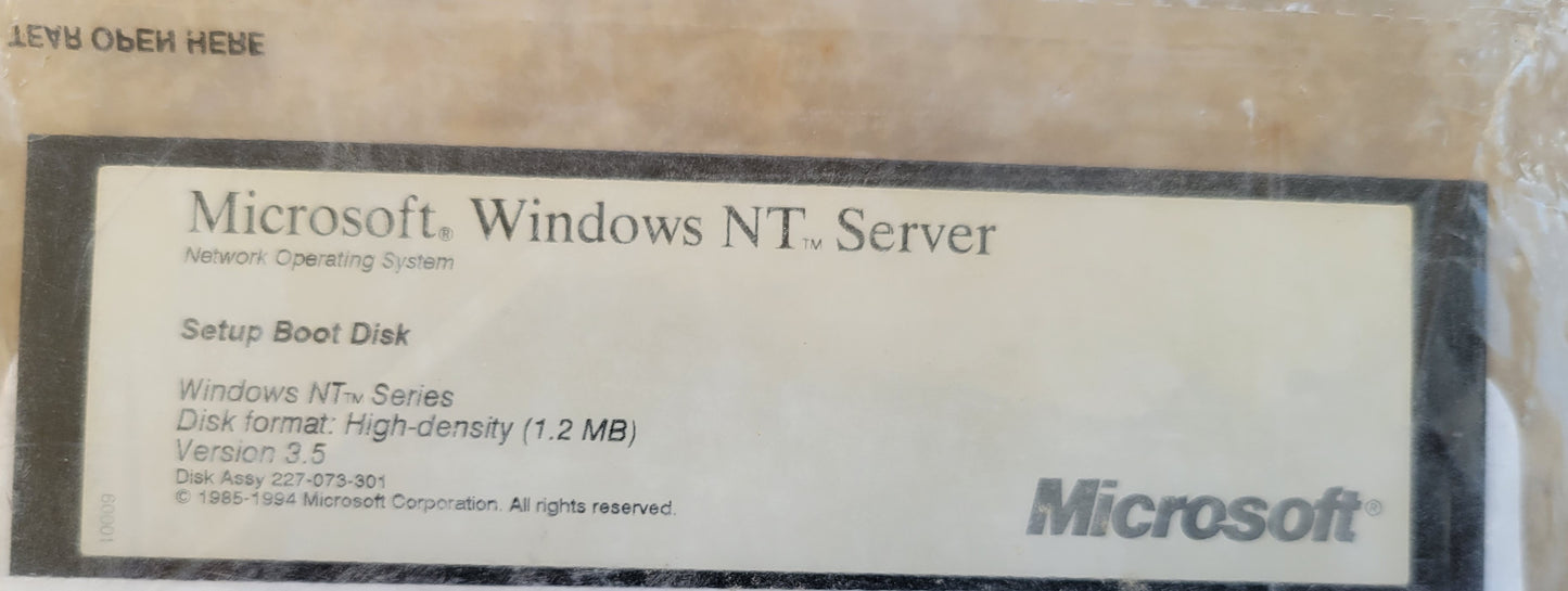 Vintage Floppy Diskette - Microsoft Windows NT Server Setup Boot Disk