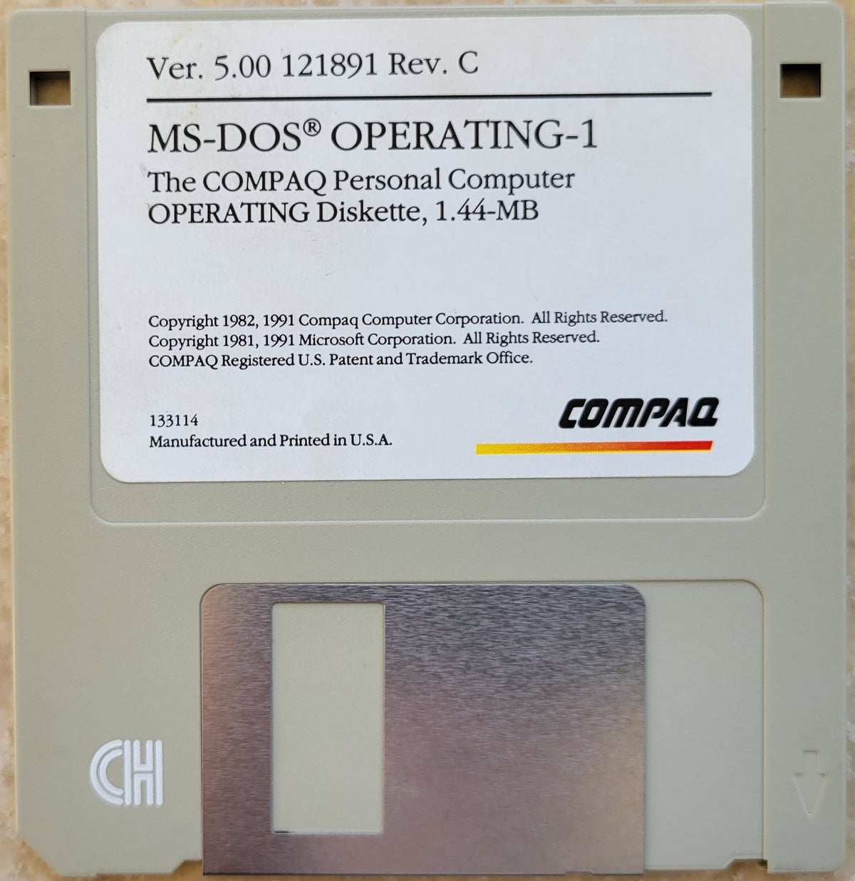 Vintage Floppy Diskette - COMPAQ MS-DOS Version 5.00, 2 Disks – Yookstore