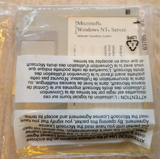 Vintage Floppy Diskette - Microsoft Windows NT Server Setup Disks