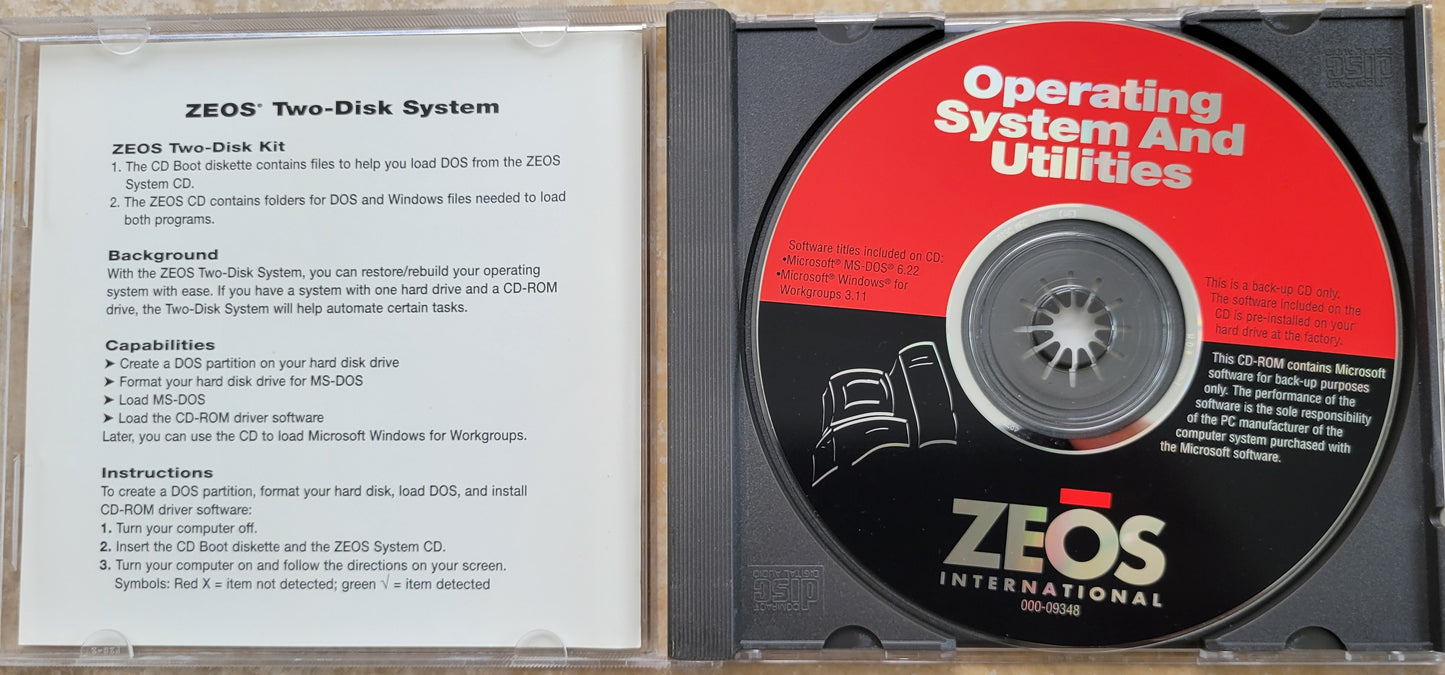 Vintage - ZEOS Operating System and Utilities for Windows 3.11 & MS-DOS 6.22