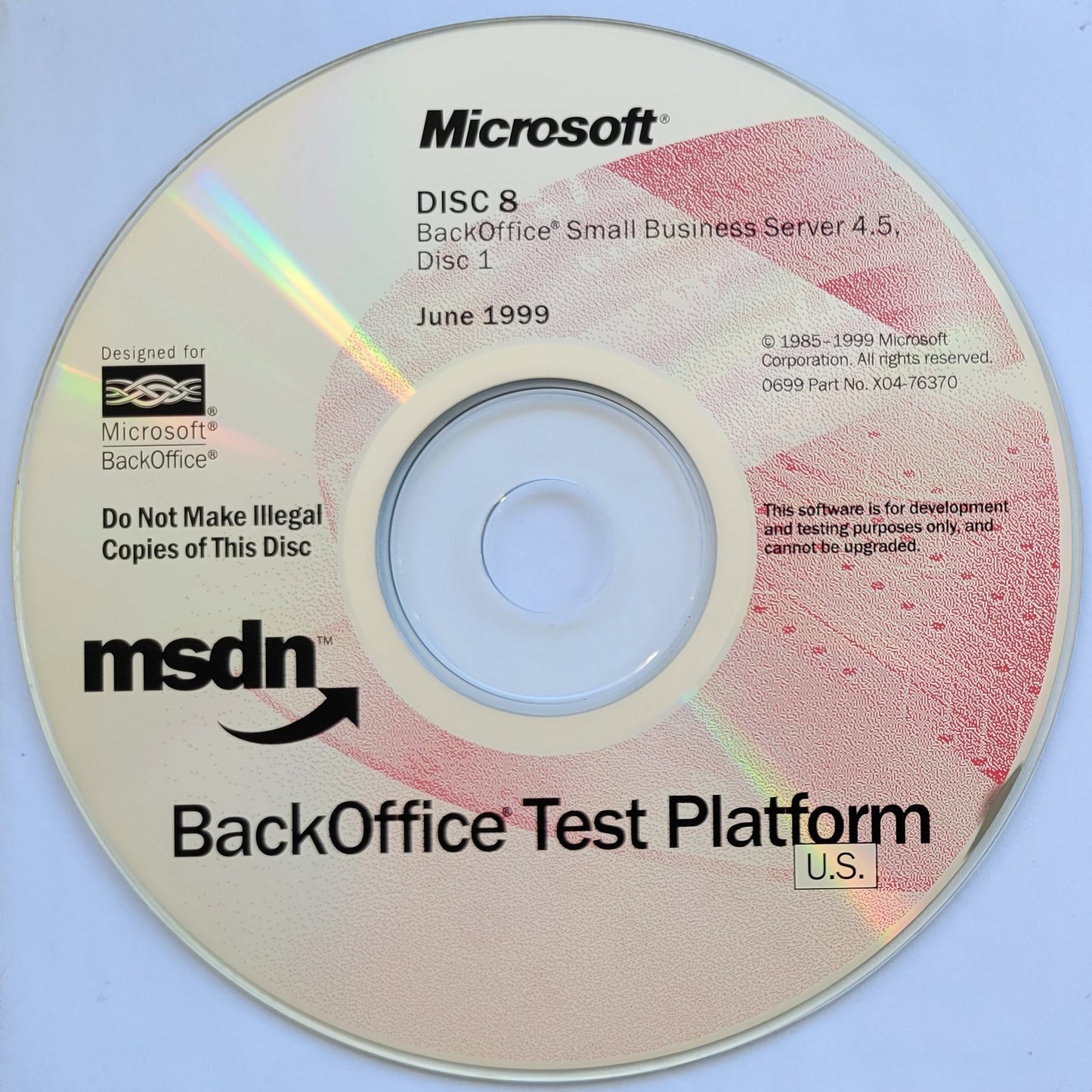 Microsoft BackOffice Small Business Server 4.5, 3 CDs  June, 1999