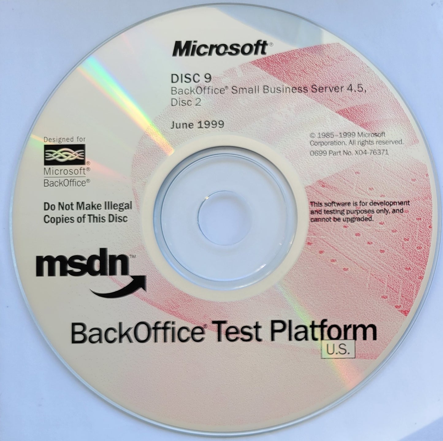 Microsoft BackOffice Small Business Server 4.5, 3 CDs  June, 1999