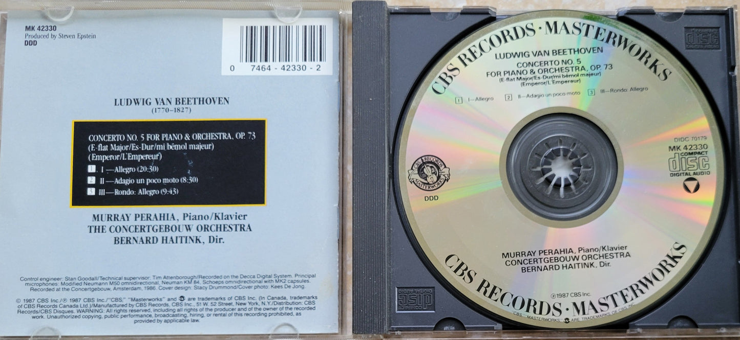 Music CD - Beethoven: Piano Concerto No. 5, Emperor, Bernard Haitink, 1987