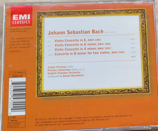 2. Music CD - Bach: Violin Concertos, Itzhak Perlman, Pinchas Zukerman, 2001
