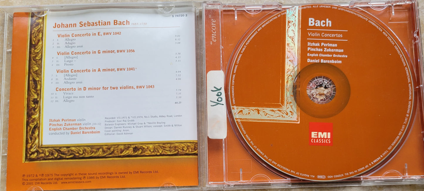 2. Music CD - Bach: Violin Concertos, Itzhak Perlman, Pinchas Zukerman, 2001