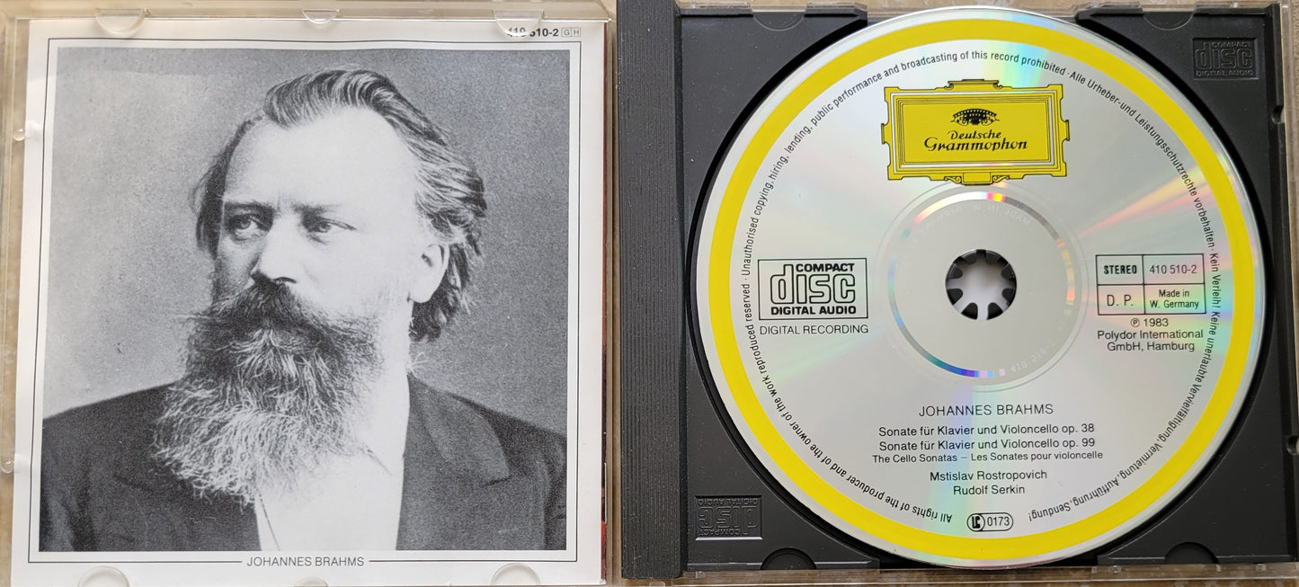2. Music CD - Johannes Brahms: Cello Sonatas, Rostropovich, Rudolf Serkin, 1983