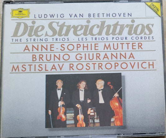 Music CD - Beethoven: String Trios, Mutter, Giuranna, Rostropovich, 2 CDs, 1989