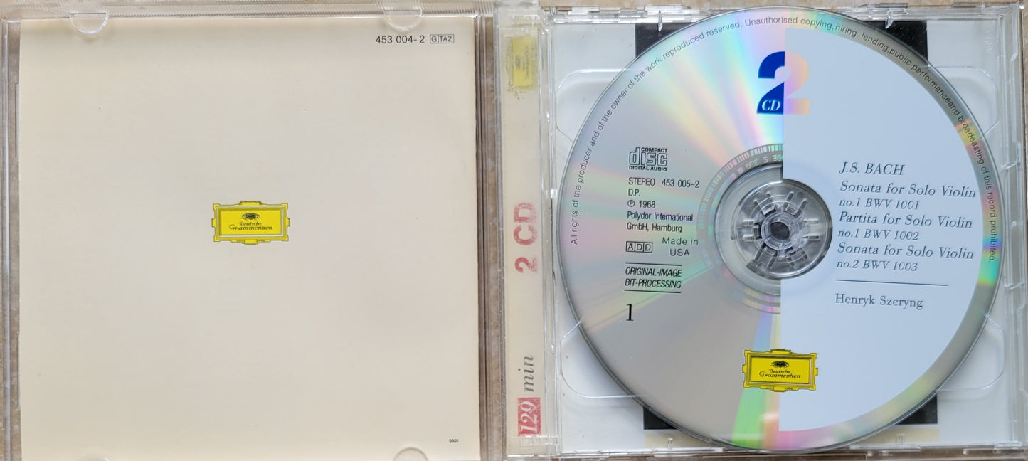 Music CD - Bach: Sonatas &amp; Partitas for Violin, Henryk Szeryng, 2CDs, 1968