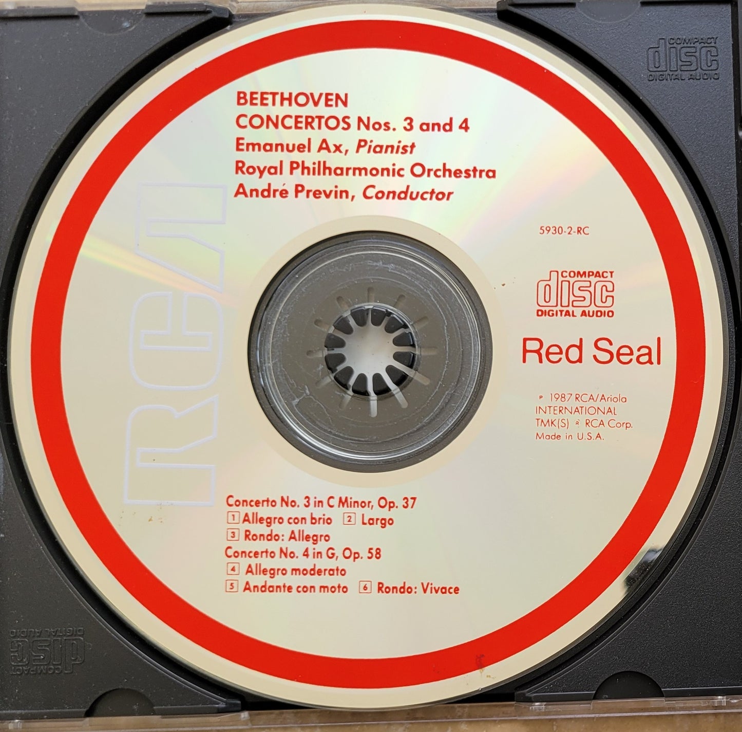 2. Music CD - Beethoven: Piano Concertos Nos. 3 & 4, Emanuel Ax, 1987