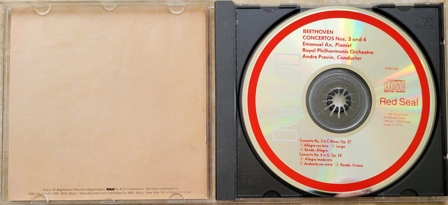 2. Music CD - Beethoven: Piano Concertos Nos. 3 & 4, Emanuel Ax, 1987