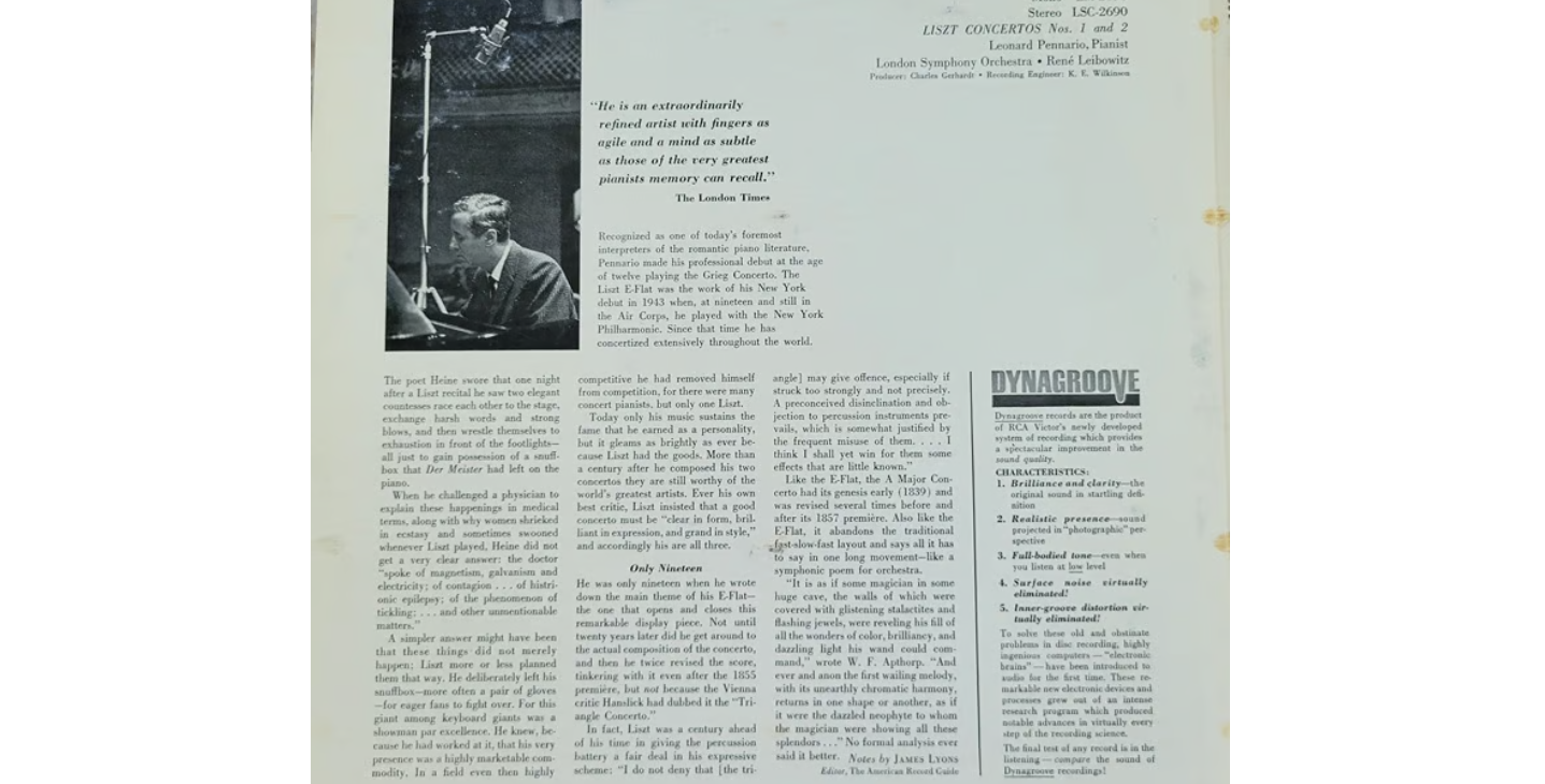 LP Record - Liszt: Concertos No. 1 and No. 2